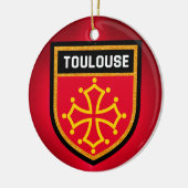 Toulouse-Flagge Keramik Ornament (Links)