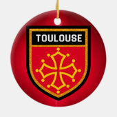 Toulouse-Flagge Keramik Ornament (Hinten)