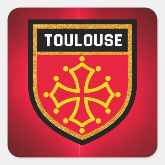 Toulouse-Flagge Quadratischer Aufkleber (Vorderseite)