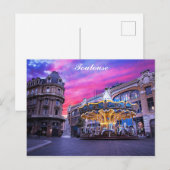 Toulouse France Carousel Sunset Travel Postkarte (Vorne/Hinten)