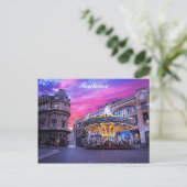 Toulouse France Carousel Sunset Travel Postkarte (Stehend Vorderseite)