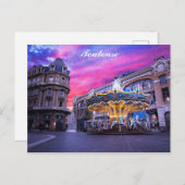 Toulouse France Carousel Sunset Travel Postkarte (Vorne/Hinten)