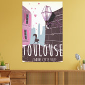 Toulouse France Cartoon Leinwanddruck (Insitu (Wohnzimmer))