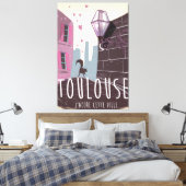 Toulouse France Cartoon Leinwanddruck (Insitu (Schlafzimmer))