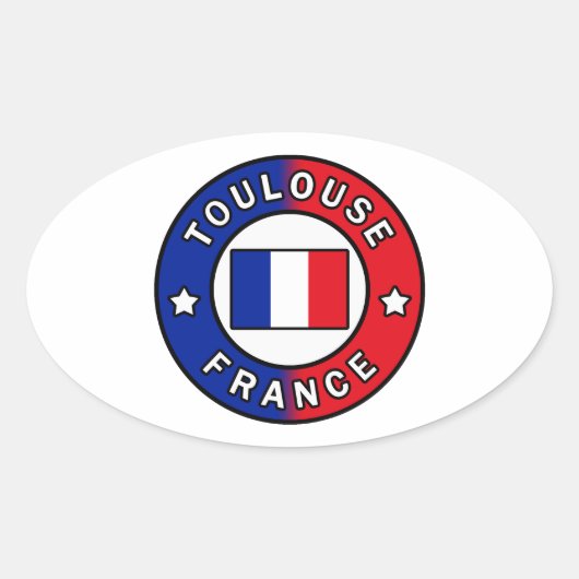 Toulouse Frankreich Ovaler Aufkleber (Vorderseite)