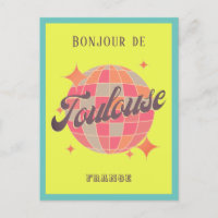 Toulouse Frankreich Reise bonjour retro bunt