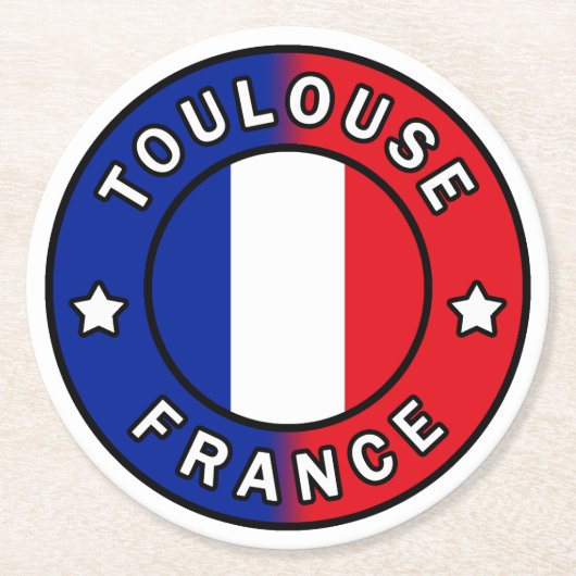 Toulouse Frankreich Runder Pappuntersetzer (Vorderseite)