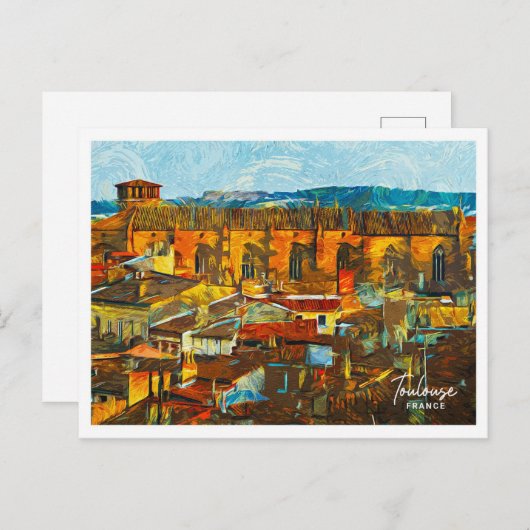 Toulouse Frankreich Schönes Öl Paint Landschaft Postkarte (Vorne/Hinten)
