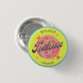 Toulouse Frankreich Stadt farbenfrohe moderne Acce Button (Vorne & Hinten)
