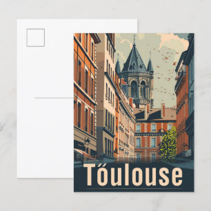 Toulouse Frankreich Vintag Retro Travel Illustrati Postkarte
