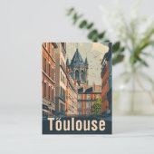 Toulouse Frankreich Vintag Retro Travel Illustrati Postkarte (Stehend Vorderseite)