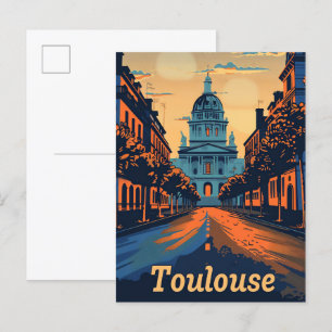 Toulouse Frankreich Vintag Retro Travel Illustrati Postkarte