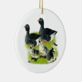 Toulouse Goose Family Keramikornament (Rechts)