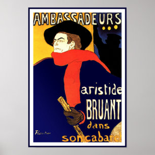 Toulouse Lautrec Ambassadeurs Aristide Bruant Poster
