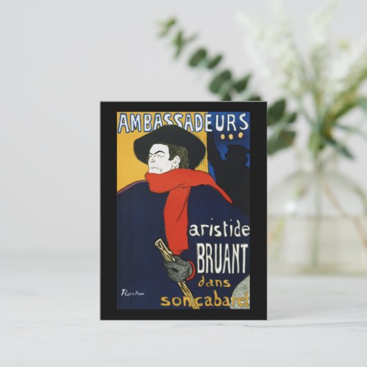 Toulouse-Lautrec Ambassadeurs Aristide Bruant Postkarte (Stehend Vorderseite)