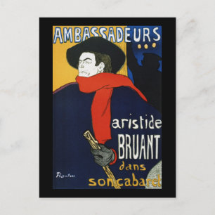 Toulouse-Lautrec Ambassadeurs Aristide Bruant Postkarte