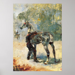 Toulouse-Lautrec - Artillerist sattelt sein Pferd… Poster