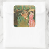 Toulouse-Lautrec - Auf dem Weg zum Tanz Quadratischer Aufkleber (Tasche)