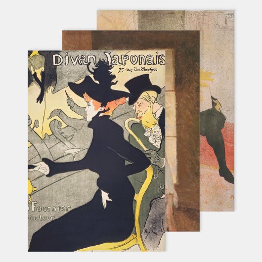 Toulouse-Lautrec - Auswahl der Meisterwerke Geschenkpapier Set