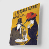 Toulouse - Lautrec Cafe Scene Kitchen Clock Quadratische Wanduhr (Winkel)