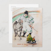 Toulouse-Lautrec, Circus Clown, Pferd und Affe Postkarte (Vorne/Hinten)