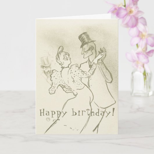 Toulouse Lautrec - Dancing Couple, Birthday Card Karte (Orchidee)