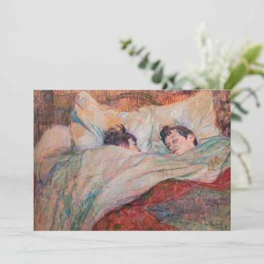 Toulouse-Lautrec - Das Bett Dankeskarte (Stehend Vorderseite)