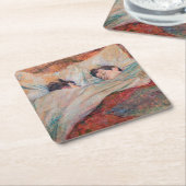 Toulouse-Lautrec - Das Bett Rechteckiger Pappuntersetzer (angewinkelt)