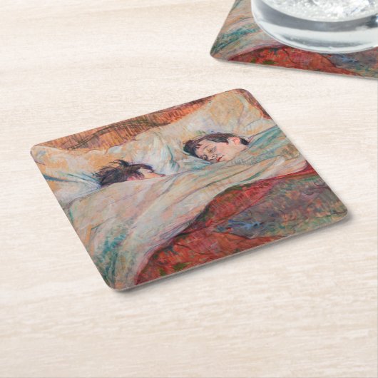 Toulouse-Lautrec - Das Bett Rechteckiger Pappuntersetzer (angewinkelt)