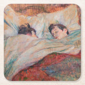 Toulouse-Lautrec - Das Bett Rechteckiger Pappuntersetzer (Vorderseite)
