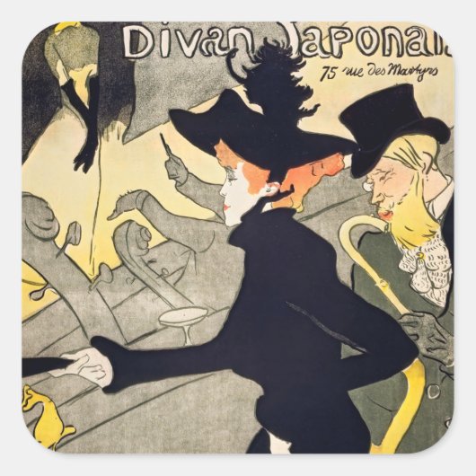 Toulouse-Lautrec - Divan Japonais Quadratischer Aufkleber (Vorderseite)