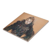 Toulouse-Lautrec - Frau mit schwarzem Boa Fliese (Seite)