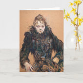 Toulouse-Lautrec - Frau mit schwarzem Boa Karte (Gelbe Blume)