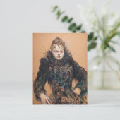 Toulouse-Lautrec - Frau mit schwarzem Boa Postkarte (Stehend Vorderseite)