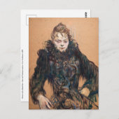 Toulouse-Lautrec - Frau mit schwarzem Boa Postkarte (Vorne/Hinten)