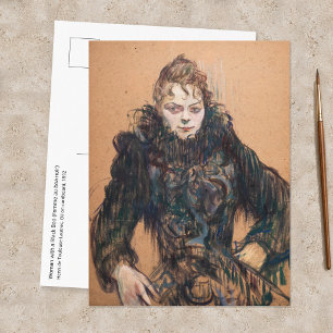 Toulouse-Lautrec - Frau mit schwarzem Boa Postkarte