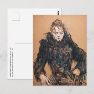 Toulouse-Lautrec - Frau mit schwarzem Boa Postkarte