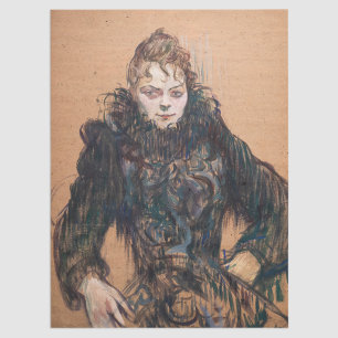 Toulouse-Lautrec - Frau mit schwarzem Boa Seidenpapier