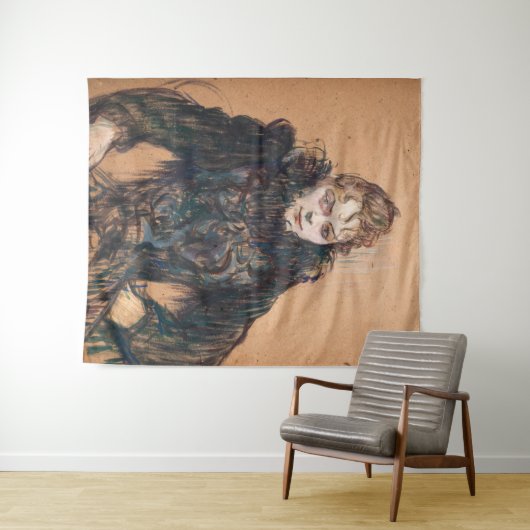 Toulouse-Lautrec - Frau mit schwarzem Boa Wandteppich (Beispiel (Horizontal))