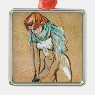 Toulouse-Lautrec - Frau zieht ihre Strümpfe hoch Ornament Aus Metall