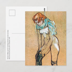 Toulouse-Lautrec - Frau zieht ihre Strümpfe hoch Postkarte