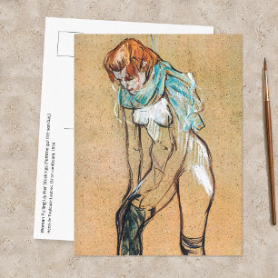 Toulouse-Lautrec - Frau zieht ihre Strümpfe hoch Postkarte