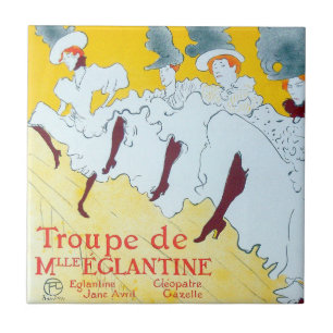 Toulouse Lautrec Gelbes Tanzmädchen-Plakat Fliese