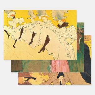Toulouse Lautrec Gelbes Tanzmädchen Plakat Geschenkpapier Set