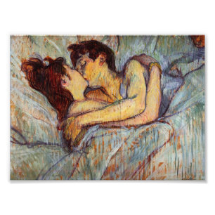 Toulouse-Lautrec Im Bett Der Kuss Foto Print