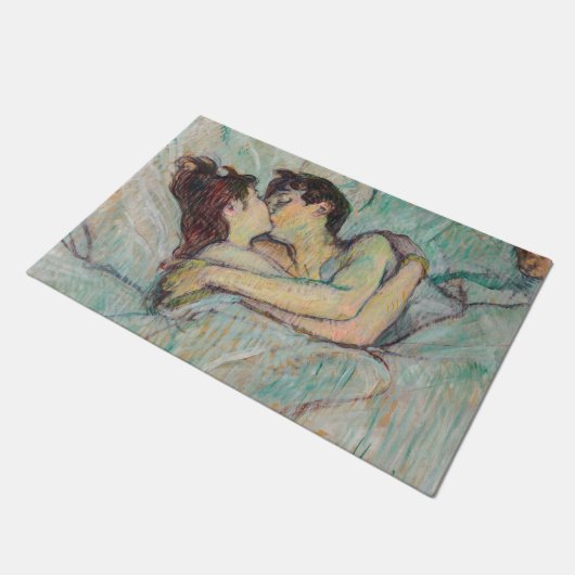 Toulouse-Lautrec - Im Bett, der Kuss Fußmatte (Schrägansicht)