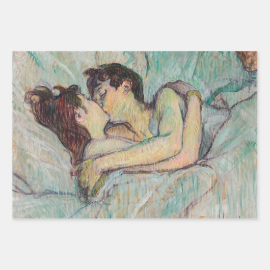 Toulouse-Lautrec - Im Bett, der Kuss Geschenkpapier Set (Vorderseite 3)