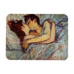Toulouse-Lautrec im Bett der Kuss-Magnet Magnet
