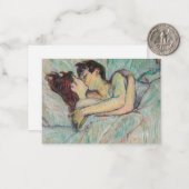 Toulouse-Lautrec - Im Bett, der Kuss Mitteilungskarte (Vorderseite/Rückseite Beispiel)