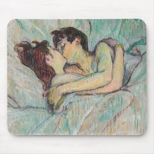 Toulouse-Lautrec - Im Bett, der Kuss Mousepad (Vorne)